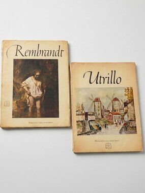 Vintage Abrams Art Books Rembrandt Utrillo Portfolio Prints Plates 1953 Classics